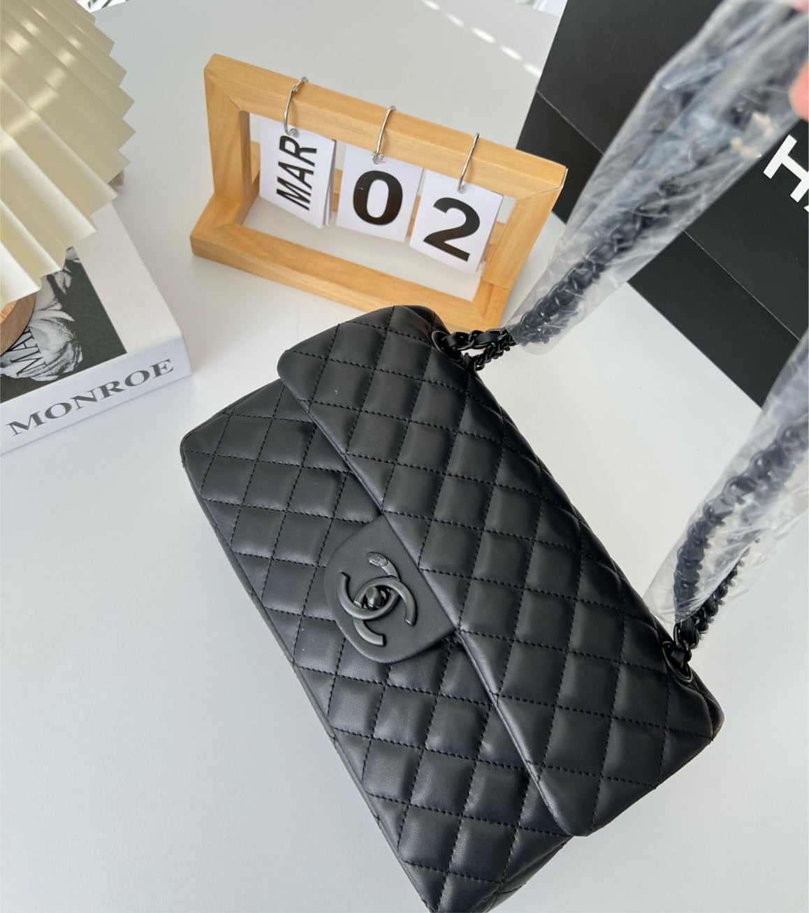 Soft black leather Chanel handbag